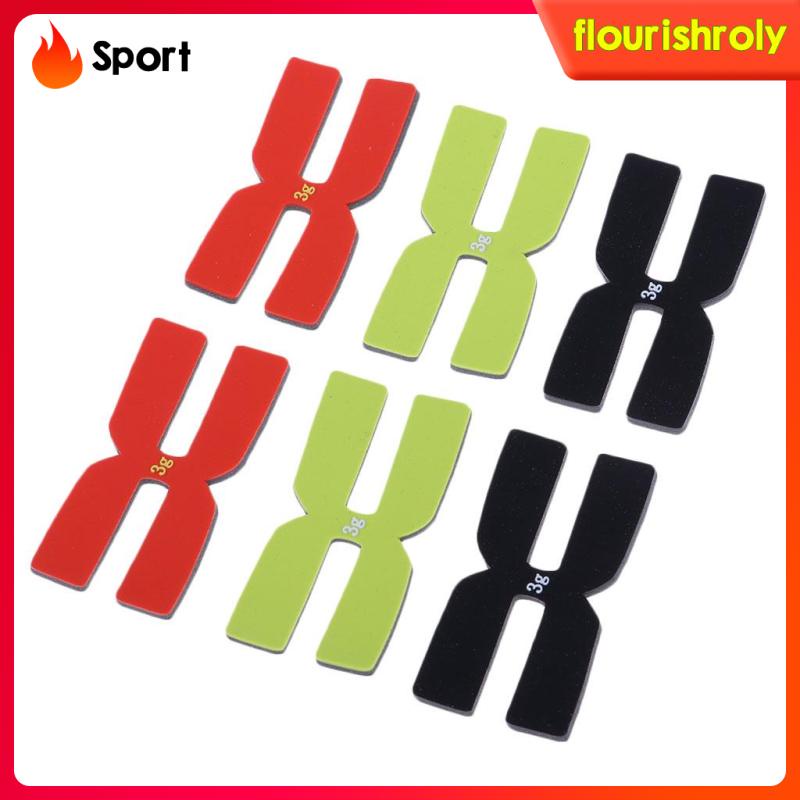Set 6 Miếng Dán Cân Bằng Bằng Silicon Màu Đen Hình Chữ H Cho Vợt Tennis