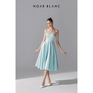   NOAR BLANC  Đầm nữ thiết kế dự tiệc xanh ngọc hai dây đính đá - Pandora Dress 