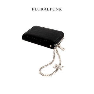 Ví đựng thẻ Floralpunk Dani Cardholder Croc màu đen