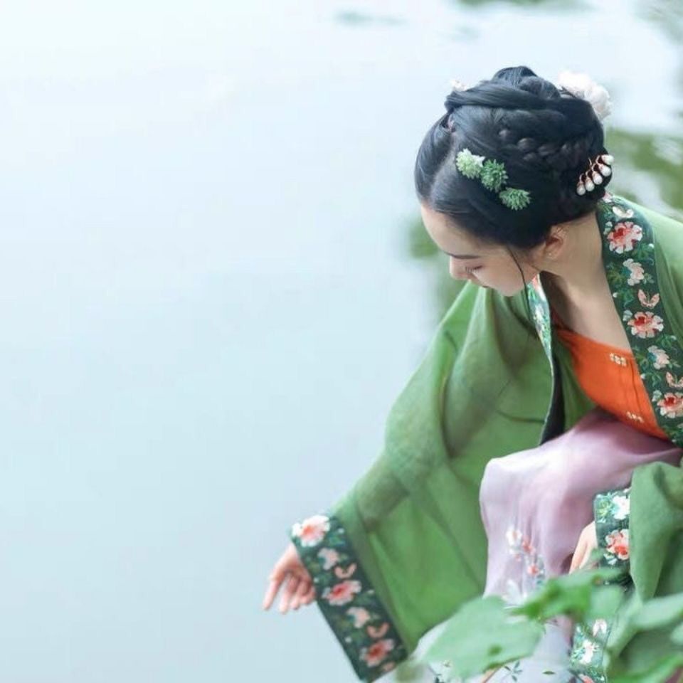 Trâm Cài Tóc Hình Hoa Bằng Lụa Phong Cách Hanfu Cổ Điển