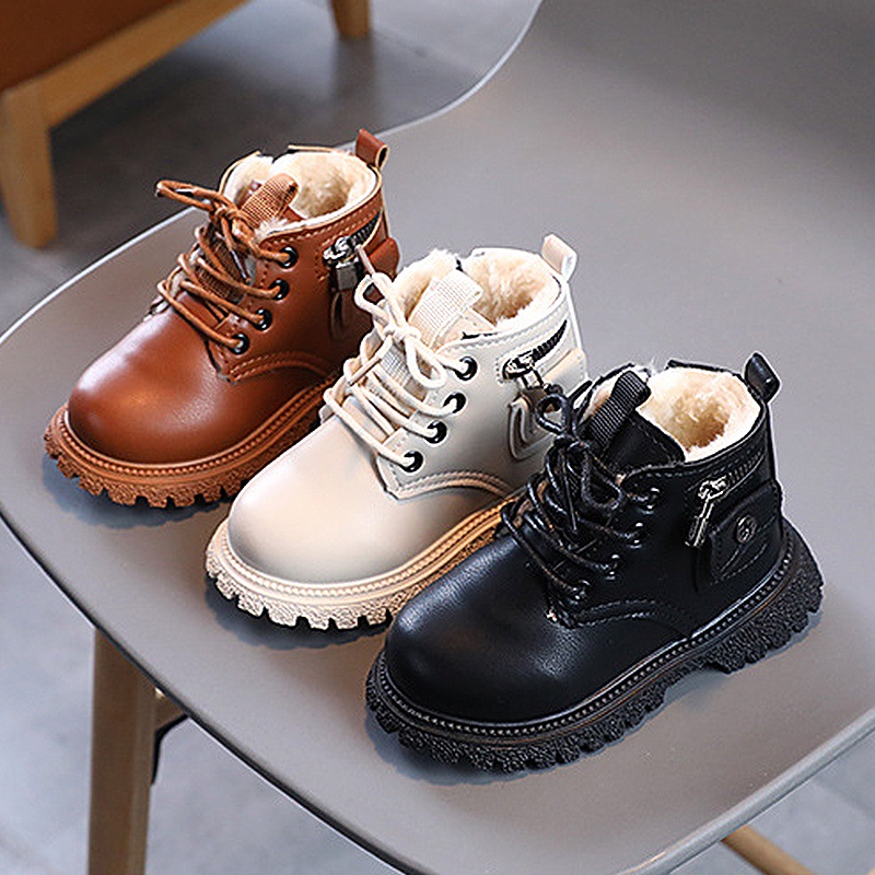 Giày Bốt Martin Kiểu Anh Thiết Kế Xinh Xắn Cho Bé Gái