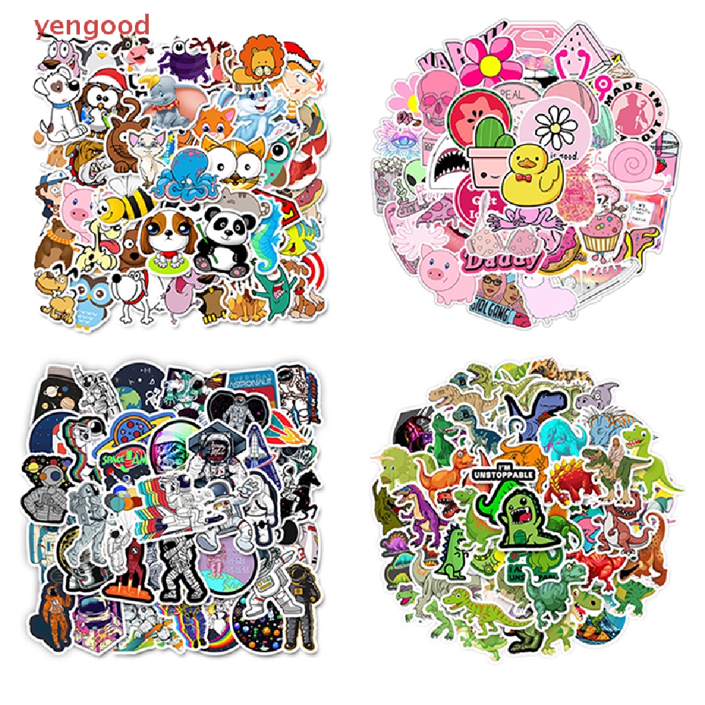 Bộ 50 Miếng Dán Trang Trí Va Li / Ván Trượt Hình Anime Dễ Thương Cho Bé Gái