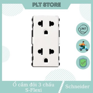 Ổ cắm đôi 3 chấu 16a, size l schneider f1426uest2m_g19 dòng s-flexi