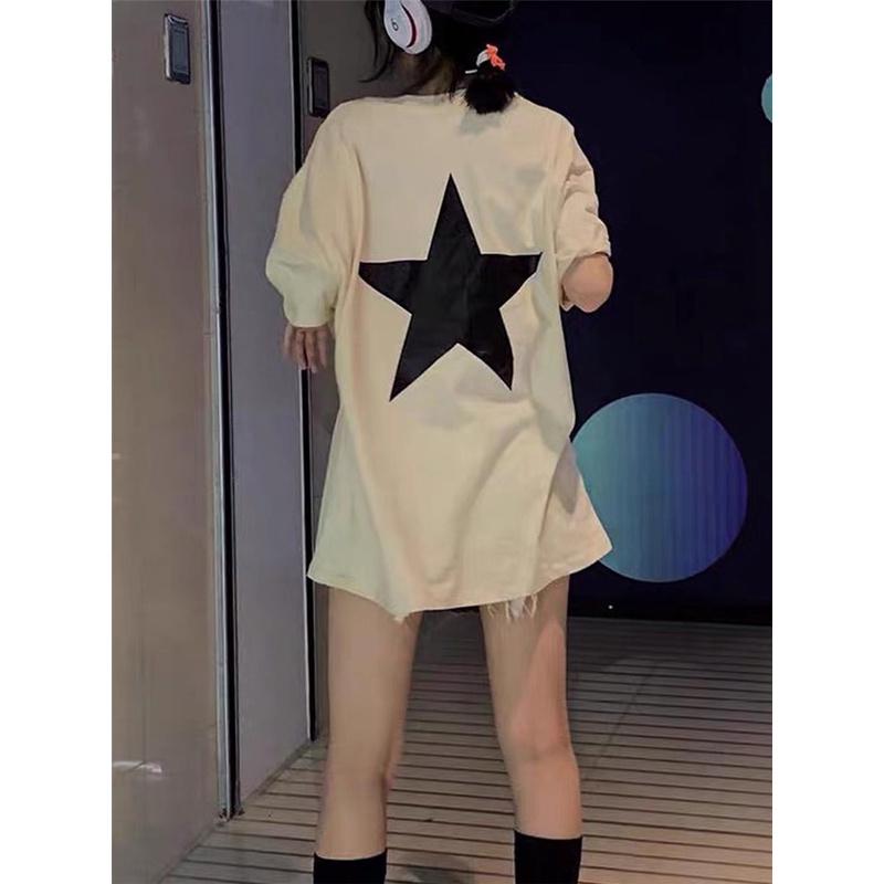 Áo Thun Ngắn Tay In logo Ngôi Sao Năm Cánh Đơn Giản Thời Trang