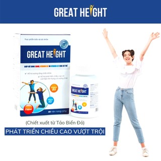 Viên uống tăng chiều cao Great Height - Bổ sung canxi, giúp tăng chiều cao, xương chắc khoẻ