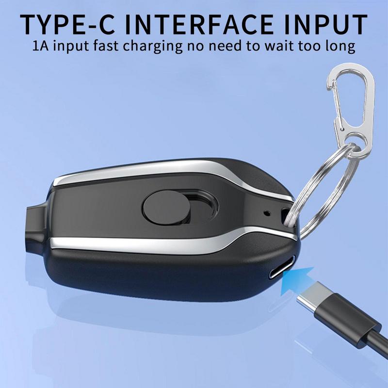 Móc Khóa Kiêm Sạc Dự Phòng Khẩn Cấp 1500mAh Cổng Type-C / Apple