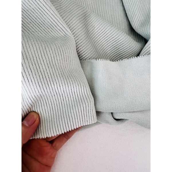 Vải nỉ nhung tăm màu xanh pastel
