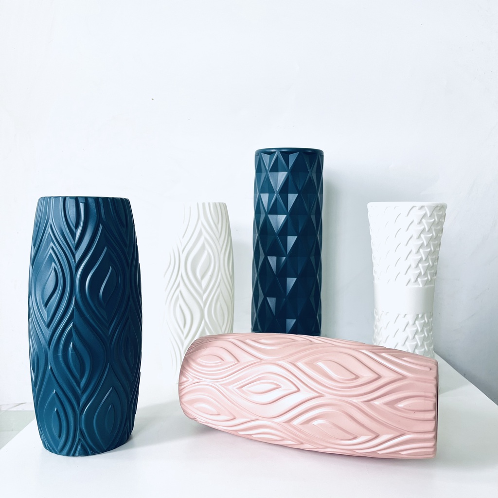 Bình Hoa Nhựa Thiết Kế Hiện Đại Chuyên Dùng - Lọ Hoa Nhựa Giả Sứ Phong Cách Bắc Âu Trang trí Văn Phòng Nhà Hàng