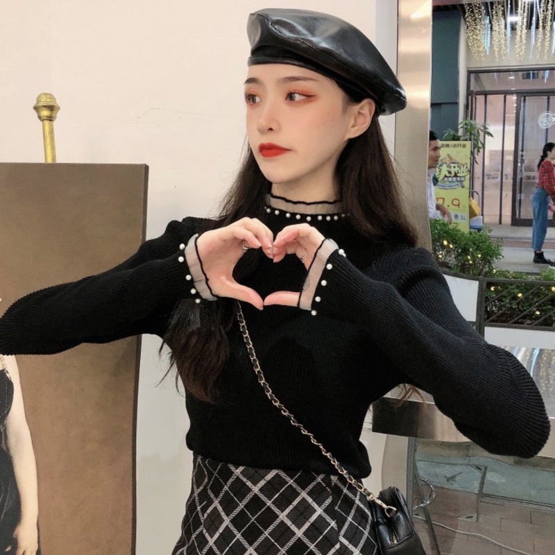 Áo Len Nữ Dài Tay Cổ Tròn Thời Trang Hàn