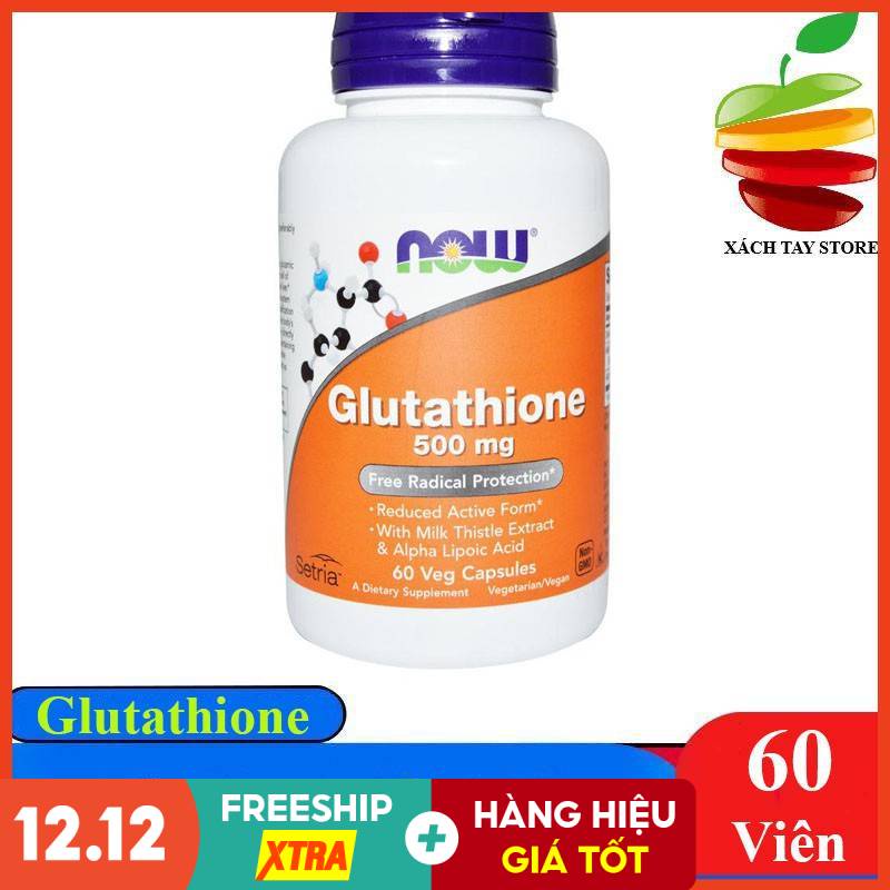 Viên Uống Hỗ Trợ Trắng Da Glutathione Now 500mg 60 Viên