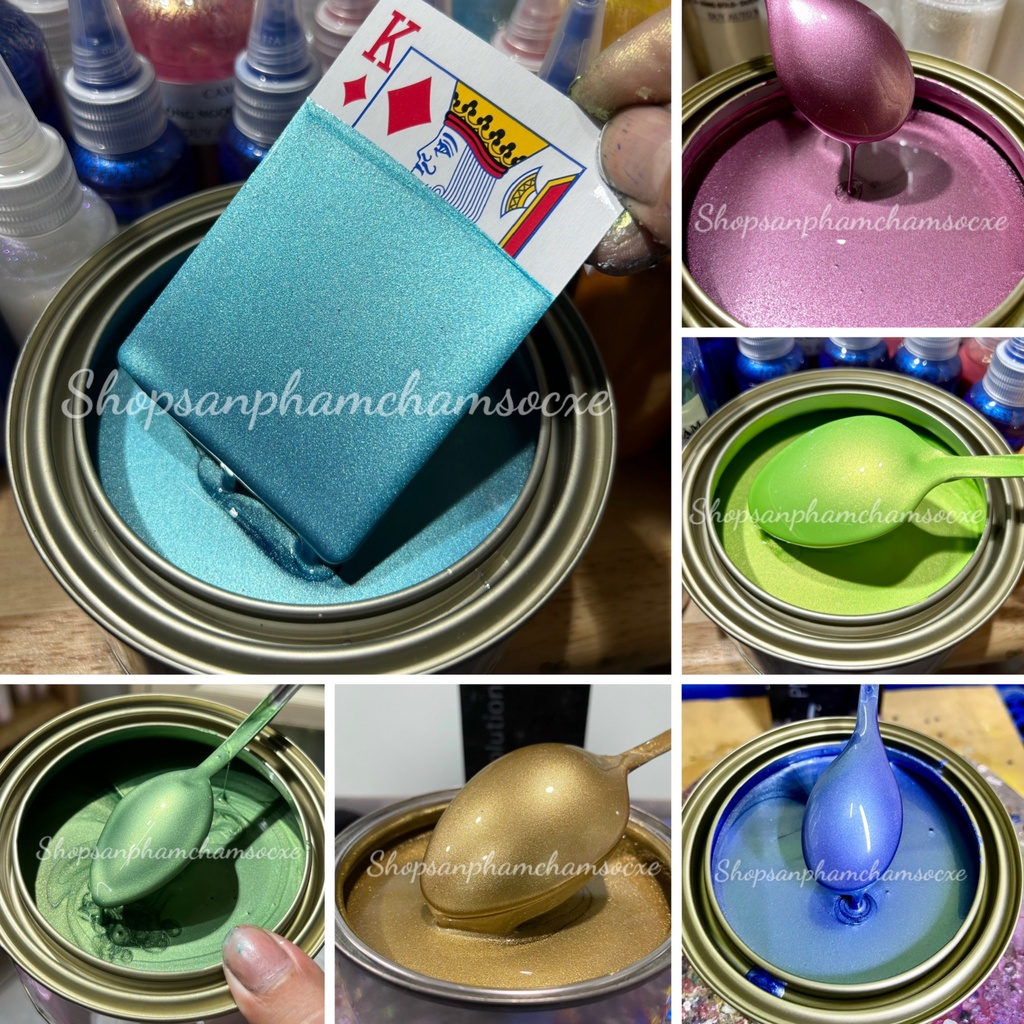 Sơn màu nhũ đủ loại - Sơn 1k đóng lon 0.5kg . Shopsanphamchamsocxe