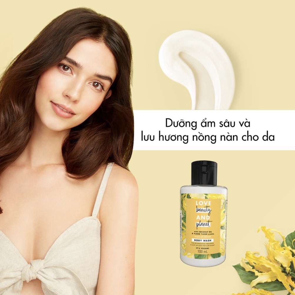 Sữa tắm/ Dầu gội Love Beauty and Planet tinh dầu hoa hồng Bulgaria 100ml