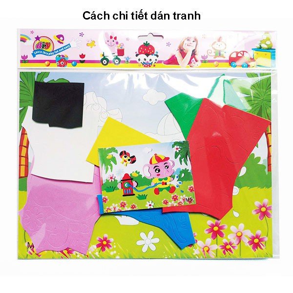 TRANH XÉ DÁN GIẤY XỐP CHO BÉ RÈN LUYỆN TÍNH KHÉO LÉO 29x21CM