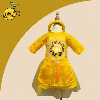 Áo dài cách tân chất gấm cao cấp, thêu hoa cho bé gái