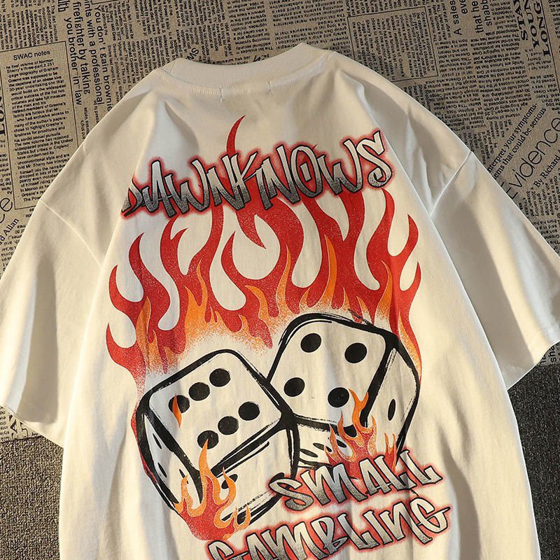 Áo Thun Tay Lỡ Nam Nữ Small Gambling Unisex Áo Phông Form Rộng Màu Đen Màu Trắng Vải Cotton Mềm Mịn Thoáng Mát