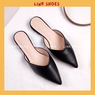 Giày sục nữ gót thấp mũi nhọn kiểu dáng đơn giản 2 màu TT22