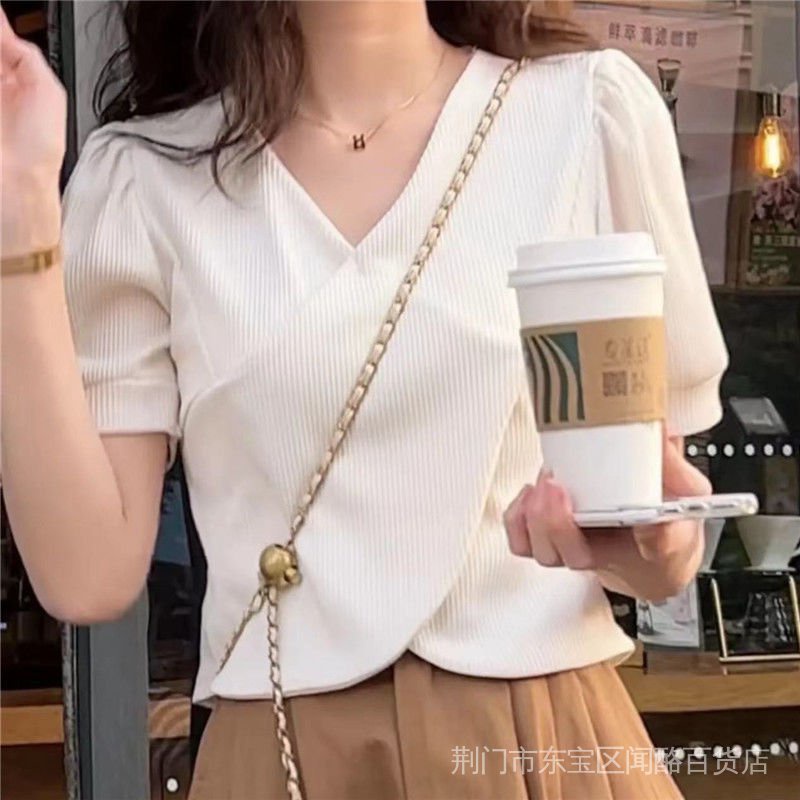 Áo Thun NgắN Tay Cổ Chữ V Phong CáCh MớI 2023 ZG4V