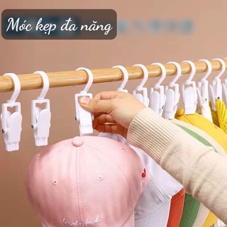 Móc Kẹp Nhựa Treo Đồ Đa Năng, Kẹp Nón, Kẹp Vớ, Khăn ( Bộ 10 kẹp )