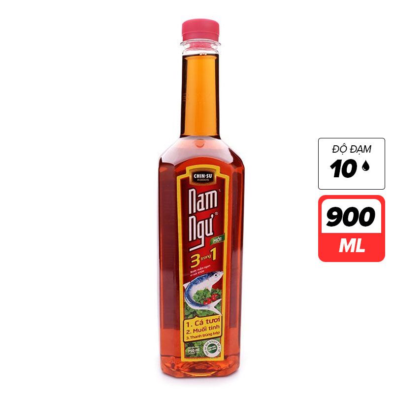 Nước Mắm Nam Ngư 3 In 1 10 Độ Đạm Chai 900ML