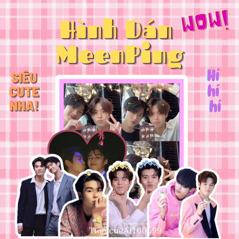 Stickers hình dán set 20 bé couple MeenPing trong phim Ai Long Nhai siêu đáng yêu luôn đâyyyy