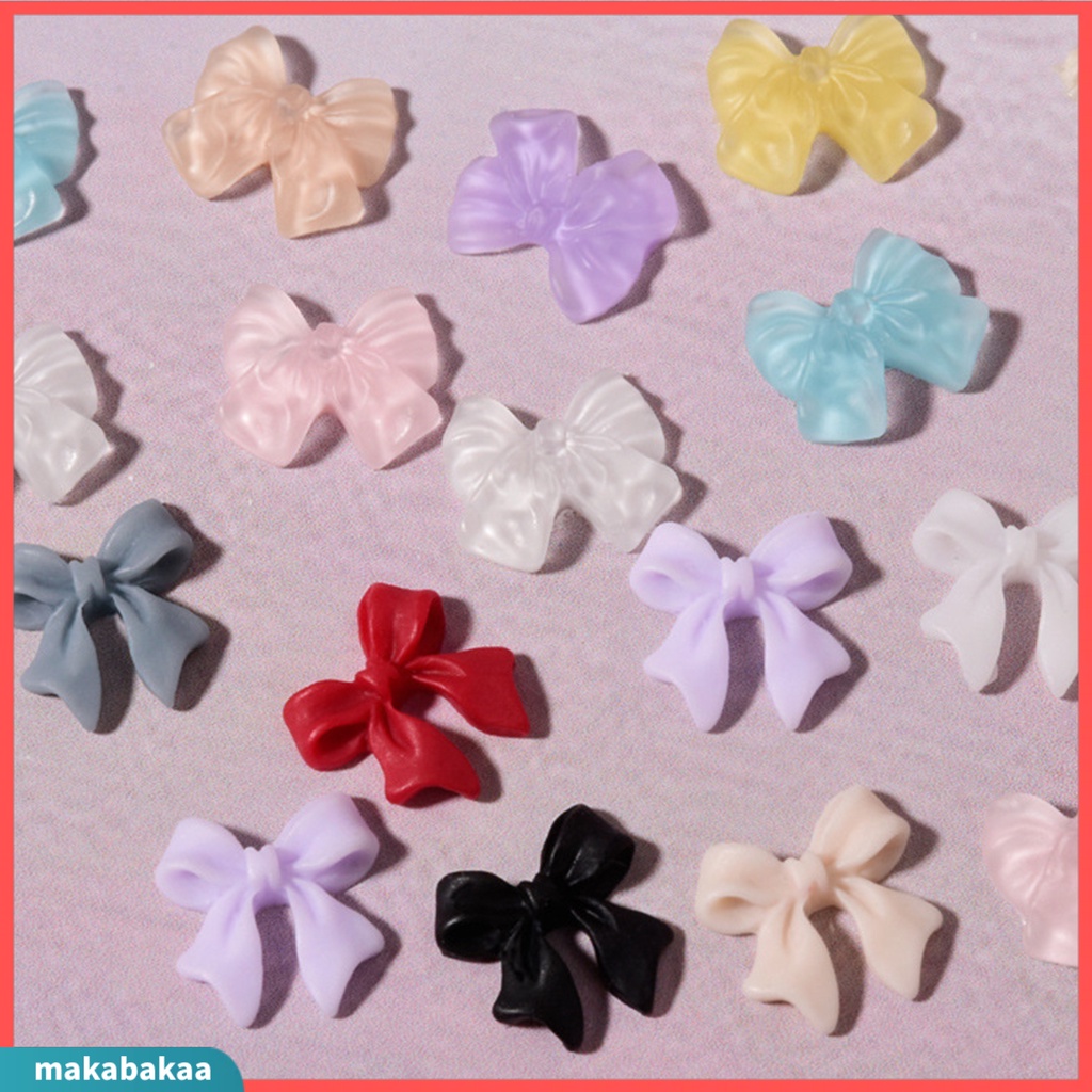 Bộ 30 hạt phụ kiện trang trí móng tay thủ công hình nơ 3d bằng nhựa resin đính đá bắt mắt