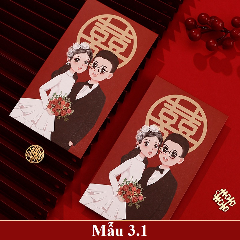 {Mẫu mới} {10 cái} Bao lì xì dùng trong bưng quả đám cưới