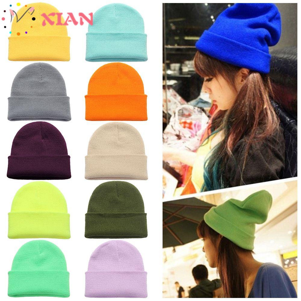 Mũ Beanie Dệt Kim Màu Trơn Dễ Thương 18 Màu Lựa Chọn Cho Nam Và Nữ