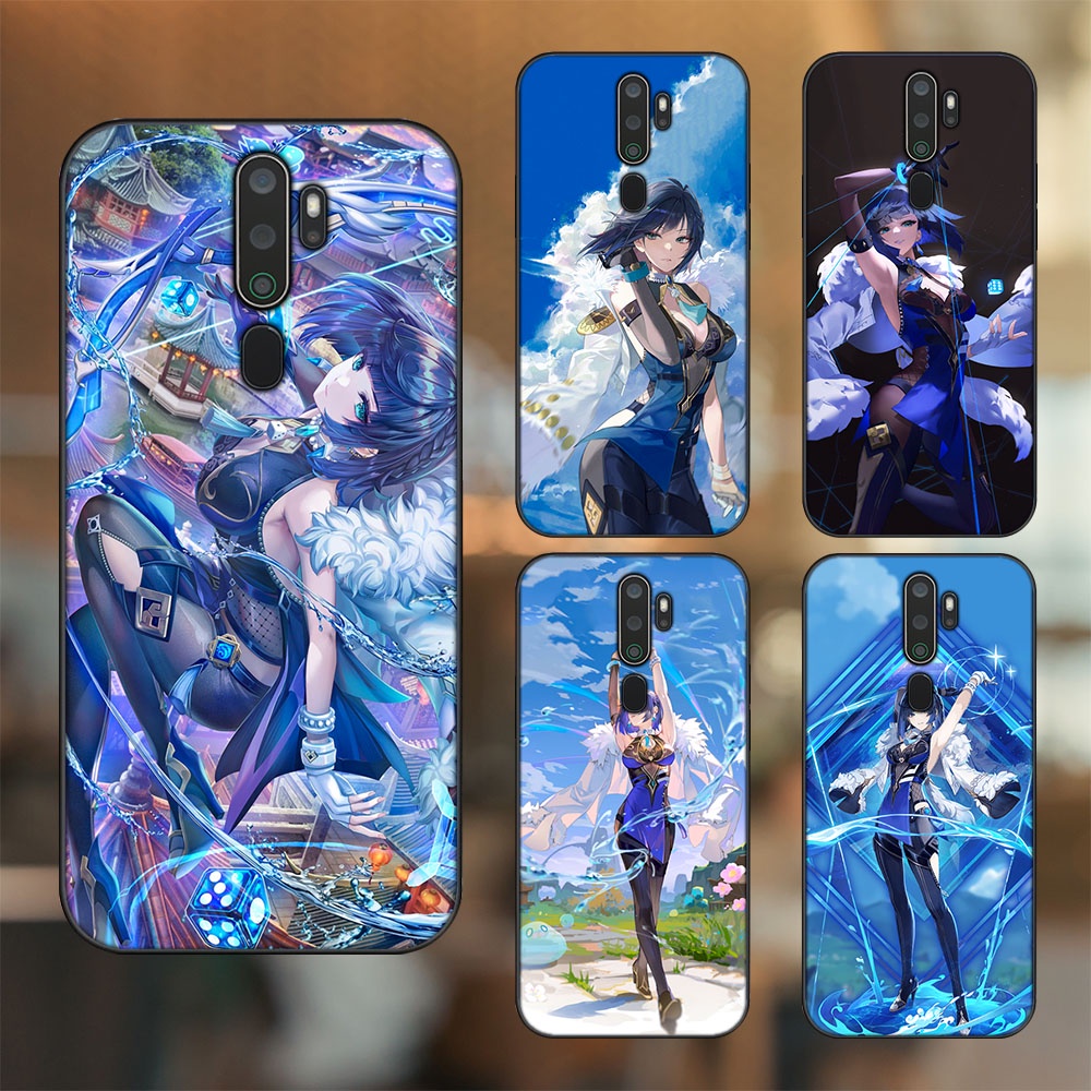 Ốp lưng Oppo A5 2020, A9 2020 viền đen in hình Yelan Genshin Impact