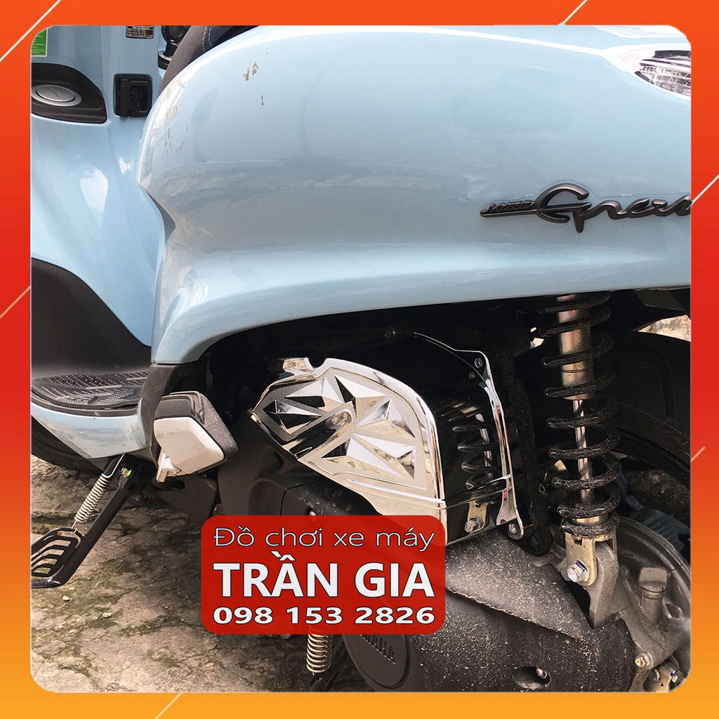 Chụp bầu gió xe Nozza Grande năm 2023 đời mới nhất ốp pô e lọc gió inox crom - phụ kiện trang trí đồ kiểng Yamaha