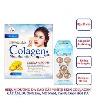 ✅Viên SERUM DƯỠNG DA CAO CẤP ❤️Vitamin E, Collagen, nhau thai cừu sáng da, mờ thâm, giảm nhăn White skin Collagen - H30v
