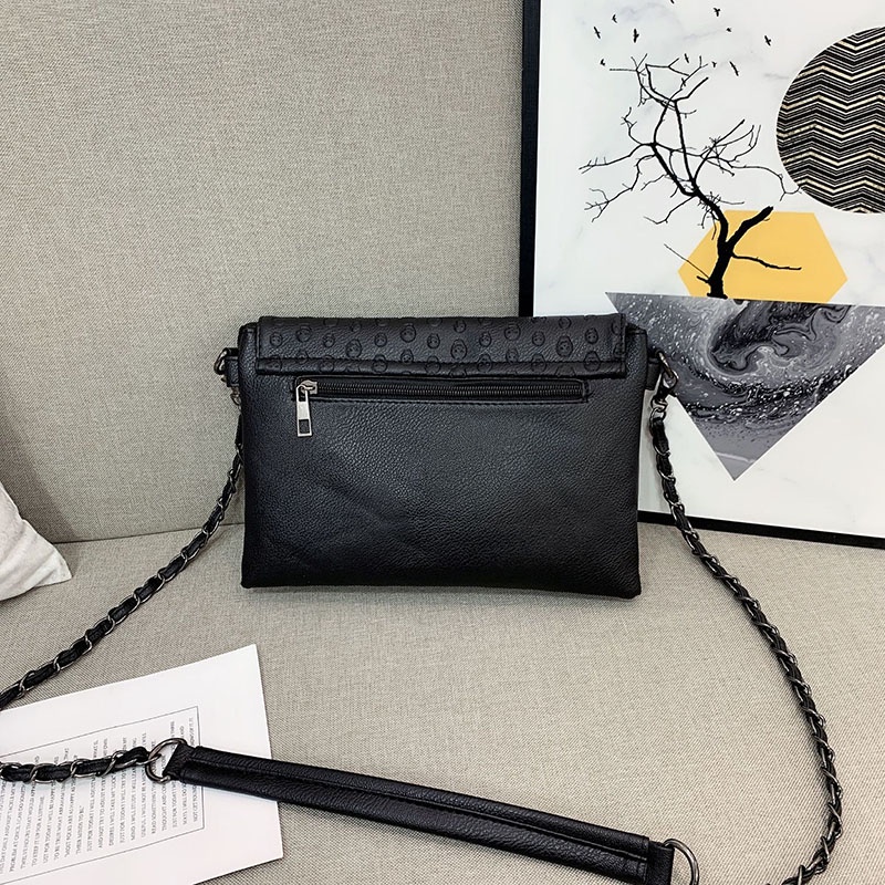 Túi Da pu Đeo Chéo Màu Đen Thời Trang Cho Nữ