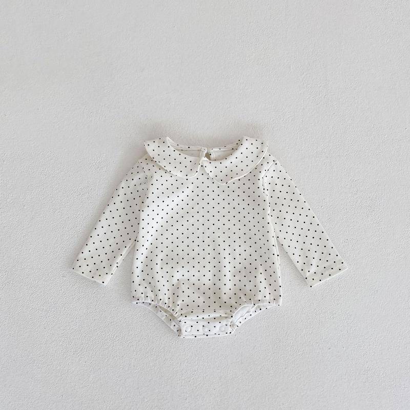 Bộ Áo Liền Quần Tay Dài Cổ Búp Bê Dễ Thương Cho Bé