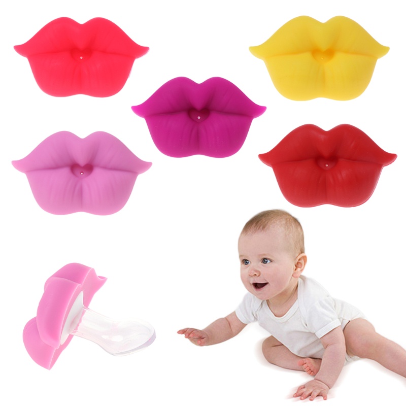 Núm Vú Giả Bằng Silicone Hình Đôi Môi Vui Nhộn Chỉnh Hình Cho Bé Sơ Sinh