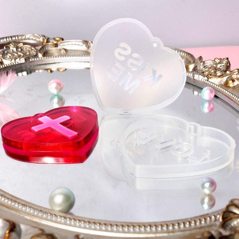 Khuôn Silicone Tạo Hình Trái Tim Làm Móc Khóa DIY