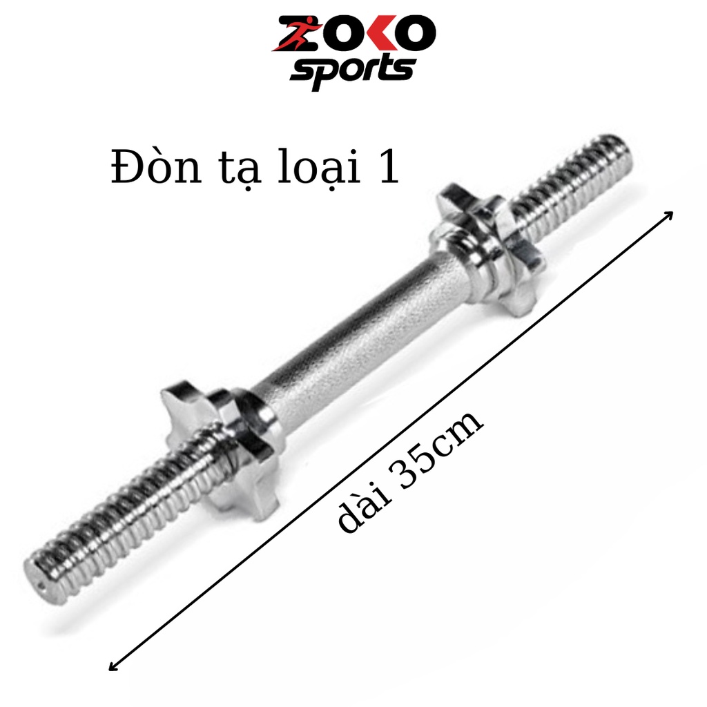 Đòn tạ tay 35cm LOẠI 1 xịn , thanh đòn tạ đơn mạ kẽm trắng cao cấp phi 28 dùng cho phi lỗ tạ 30 - ZOKO SPORT