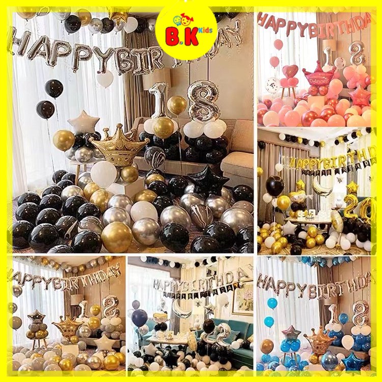 Set trang trí sinh nhật đơn giản cho người lớn - Đầy đủ phụ kiện