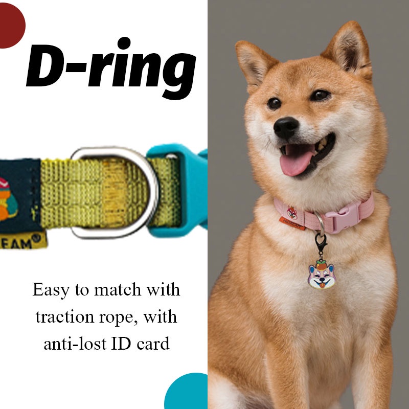 HamshMoc Vòng cổ bằng nylon mềm thêu họa tiết dễ thương xinh xắn có thể điều chỉnh cho cún cưng