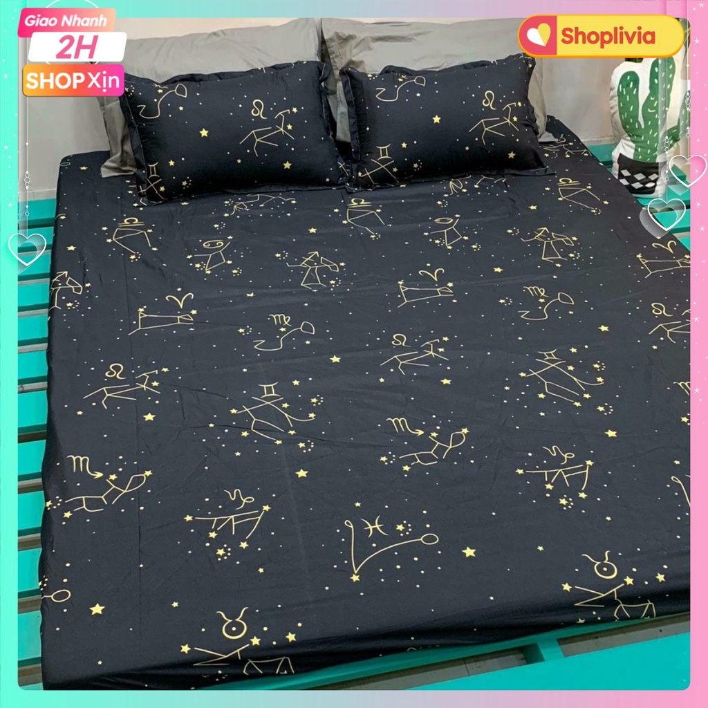 Bộ Ga Gối 3 Món Siêu Đẹp,1m8x2m bọc đệm dày tối đa 20cm-chọn mẫu thoải mái[cung hoàng đạo]