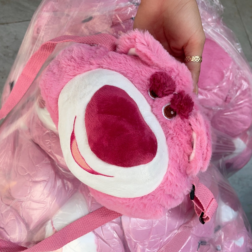 Túi đeo chéo họa tiết gấu dâu hồng xinh xắn dành cho bé giá rẻ DIOMI