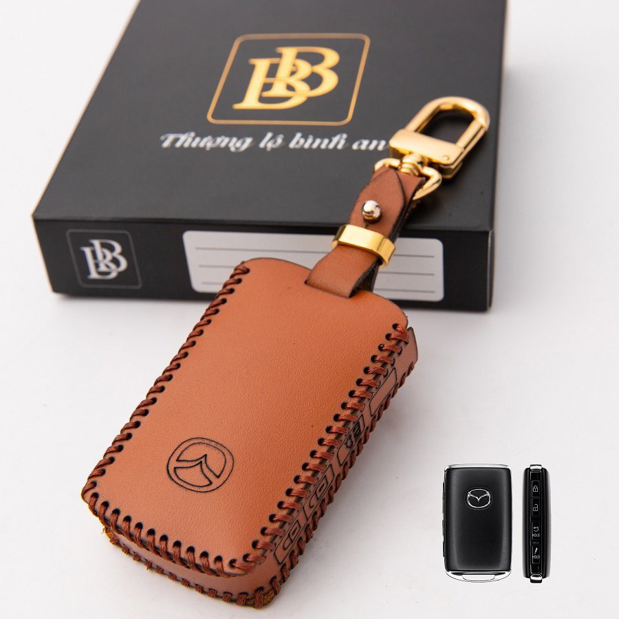 Bao Da Chìa Khóa Mazda Cx5-2023, Mazda 3.2020 -2022, Mazda Cx3, Da Bò Nhập Khẩu ITALIA, Khắc Tên + Số ĐT Chủ Xe