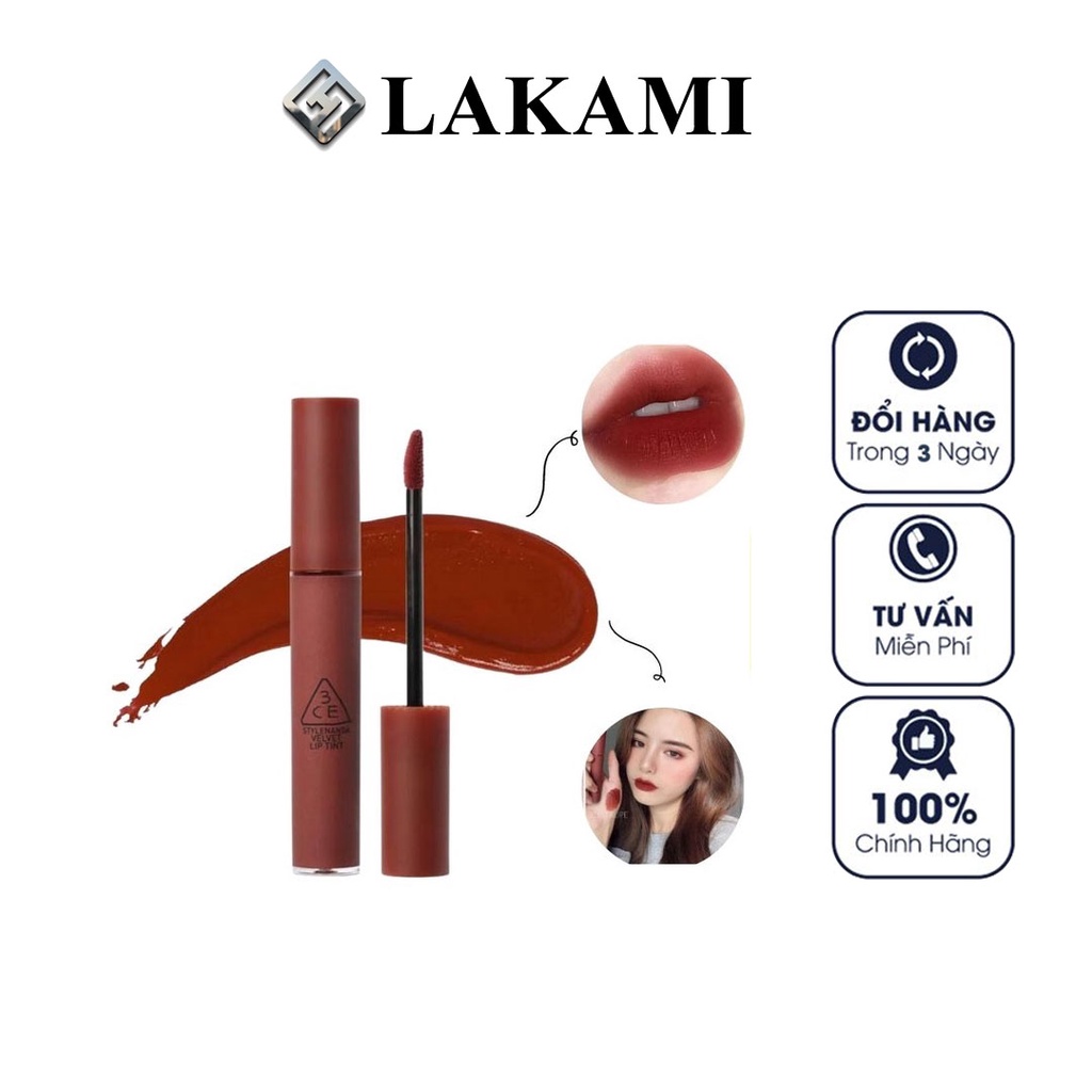 Son kem 3CE Velvet Lip Tint Taupe màu Đỏ Đất siêu đẹp - Son 3ce màu Taupe