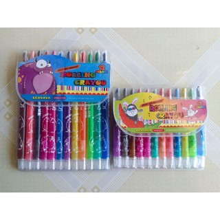 Sáp vặn 12 màu ngắn, 12 màu dài Rolling Crayon túi nhựa