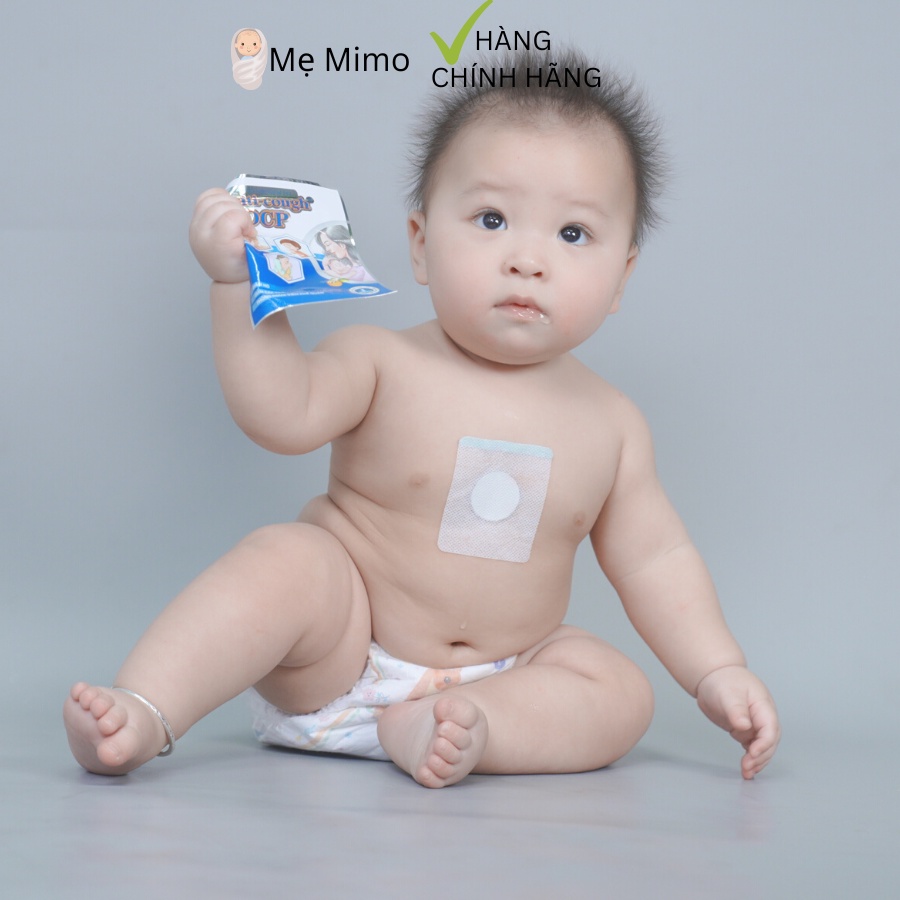 01 Hộp dán giảm ho, thông mũi thảo dược Anti cough, giảm ho cho bé sau 15’