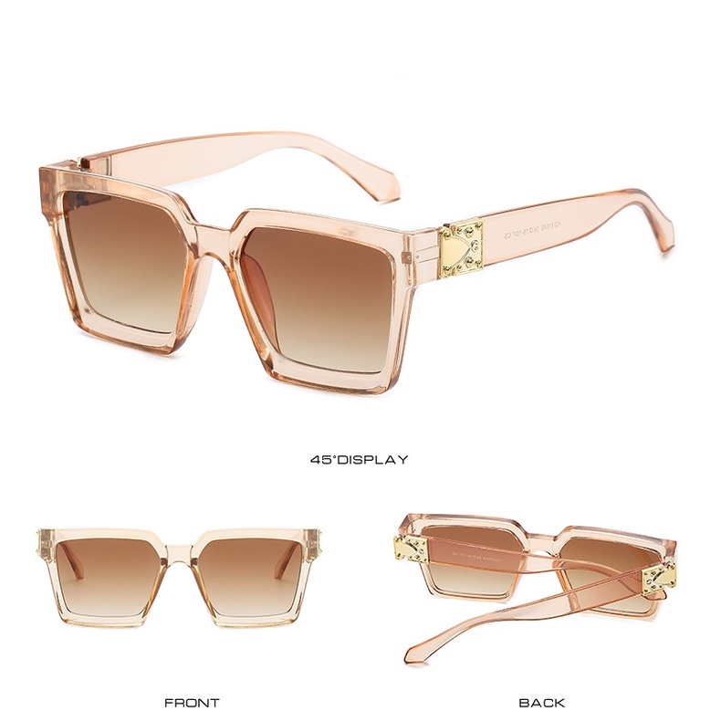 Kính Mát Gọng Vuông Oversize Phong Cách Vintage Sang Trọng Cho Nam Nữ