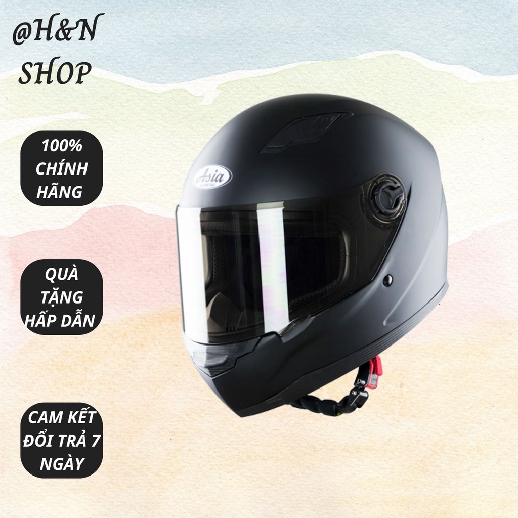 Mũ bảo hiểm Fullface ASIA MT-136 tem V21 màu đen Chính hãng 100% có bảo hành giao hàng uy tín