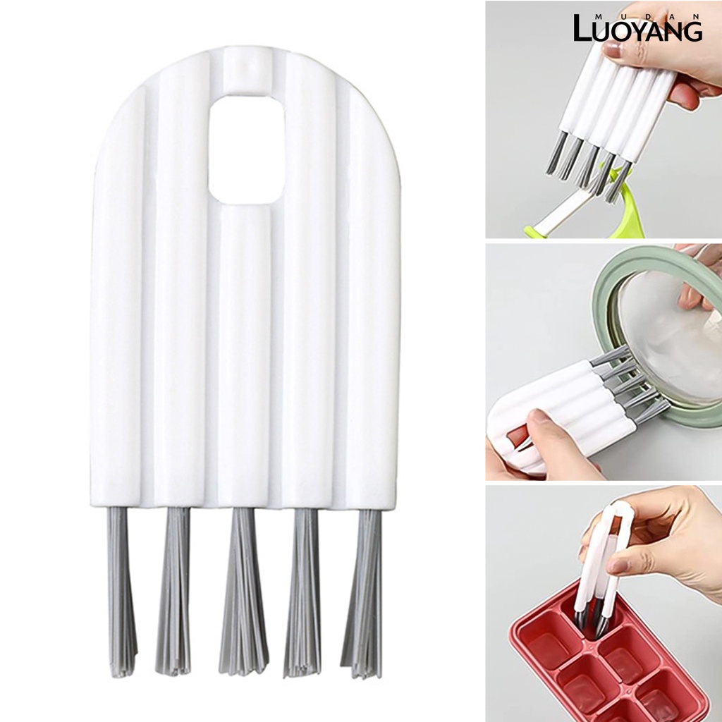 Bộ 3 Bàn Chải Lông Mềm Tay Cầm Cong Lỗ Treo Đồ Đạc Tiện Lợi