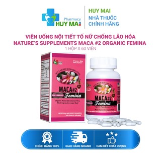 Viên uống nội tiết tố nữ chống lão hóa Nature’s Supplements Maca #2 Organic Femina Hộp 60 viên