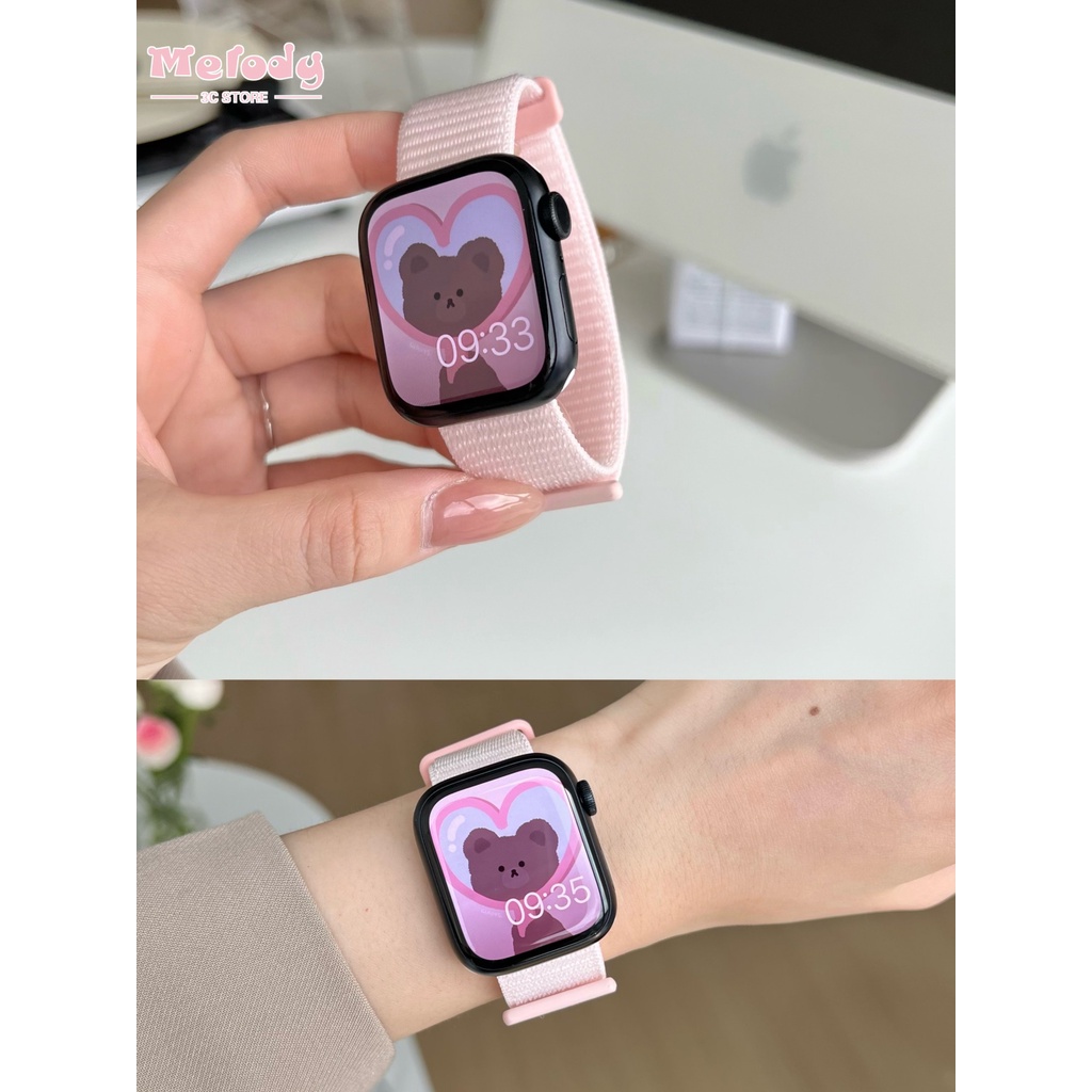 Dây Đeo nylon 49mm Cho iwatch ultra 8 7 6 se 5 4 3 45mm 41mm 40mm 44mm 42mm 38mm
