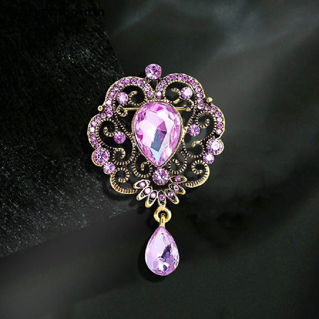Ghim Cài Áo Hình Giọt Nước Đính Đá Pha Lê Thời Trang Cho Nữ