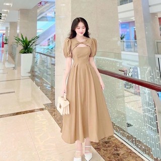 Đầm váy xoắn cổ form dài 3 màu (kèm hình thật)